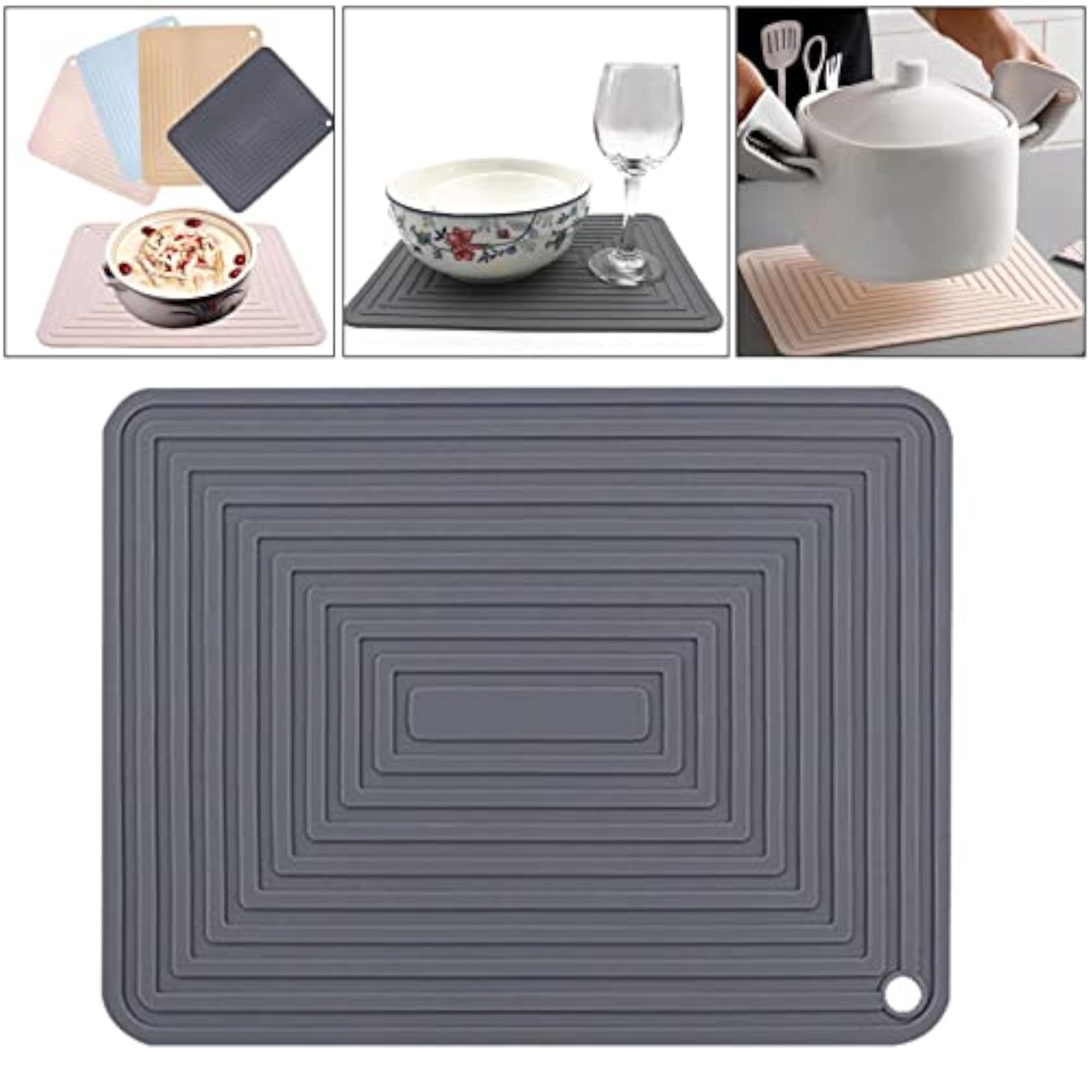 Waterproof Dish Drying Mat, Heat Resistant, Gray