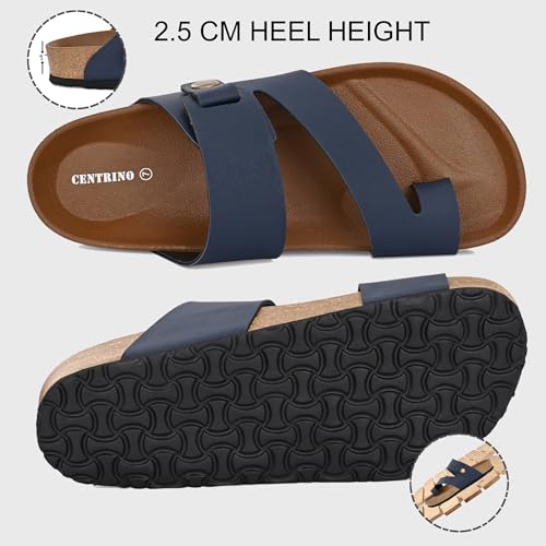 Image of Centrino Men's Berkin-Style Slip-On Sandals | Open Toe Design | Soft PU Footbed | Lightweight & Comfortable | Arch Support | On-Grip Sole | Casual Outdoor Wear (9212)