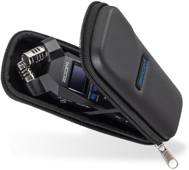Image of Zoom H1essential 2-Track 32-Bit Float Portable Audio Recorder Bundle with APH-1e with Hairy Windscreen, Padded Shell Case, AC Adapter, & USB C-Cable