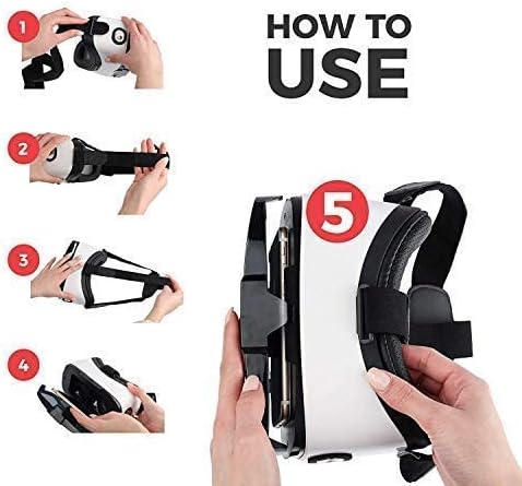 VR Headset - Virtual Reality Goggles by VR WEAR 3D VR Glasses for iPhone 6/7/8/Plus/X & S6/S7/S8/S9/Plus/Note and Other Android Smartphones with 4.5-6.5" Screens + 2 Stickers