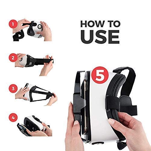 Vr Headset - Virtual Reality Goggles By Vr Wear 3D Vr Glasses For Iphone 6/7/8/Plus/X & S6/S7/S8/S9/Plus/Note And Other Android Smartphones With 4.5-6.5" Screens + 2 Stickers #TOP5