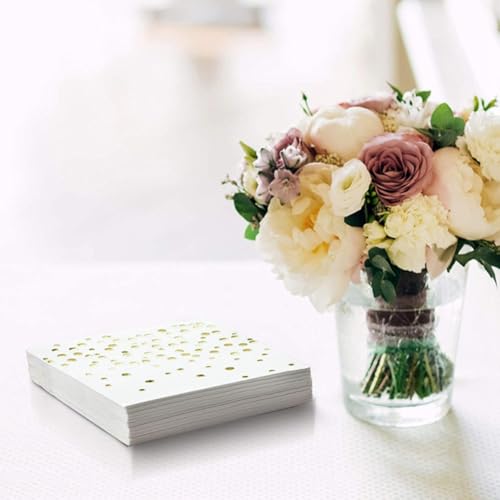Servilletas de papel de lunares dorados con estampado brillante de alta calidad 7