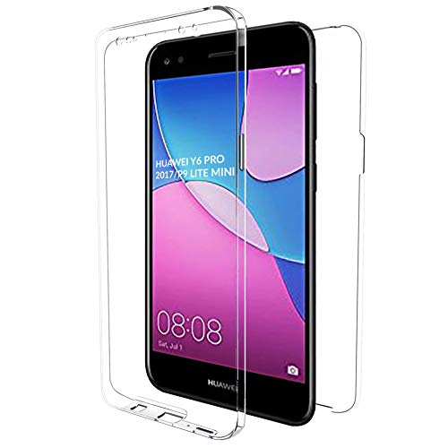MovilCom® - Funda Huawei Y6 Pro 2017/P9 Lite Mini Transparente Ultra Fina Doble 360 | Delantera TPU y Trasera PC Alta Resistencia