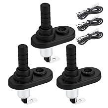 DaierTek Door Pin Switch 12V Alarm Hood Pin Switch Momentary Universal Adjustable Door Jamb Flange Light Hood Switch 20A 12 Volt Nickel Plated with Rubber Boot for Car Boat