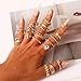 CHICUTIE 43Pcs Gold Knuckle Rings Set For Women Stackable Joint Finger Midi Rings Dainty Cubic Crystal Zirconia Simple Hollow Twist Cute Rings Pack Jewelry Gift