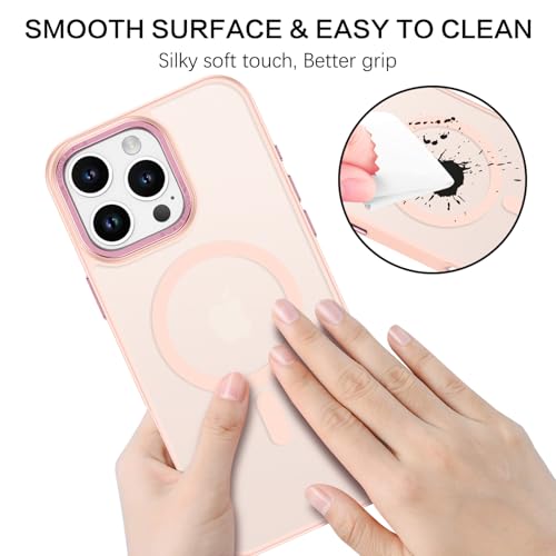 Coque antichoc iPhone 16 Pro Max MagSafe rose anti-traces et chutes militaires