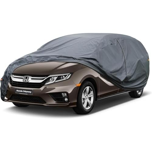 Premium Car Cover Custom Fit Honda Odyssey (1999-2025), 16 Layers Heavy Duty Car Cover Waterproof All Weather with Zipper Door for Sun Rain Snow Dust