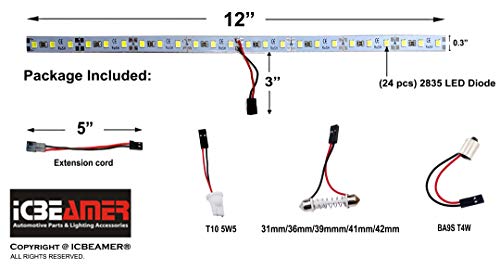 Tira LED ICBEAMER 12 pulg Luz azul alta potencia miniatura 3