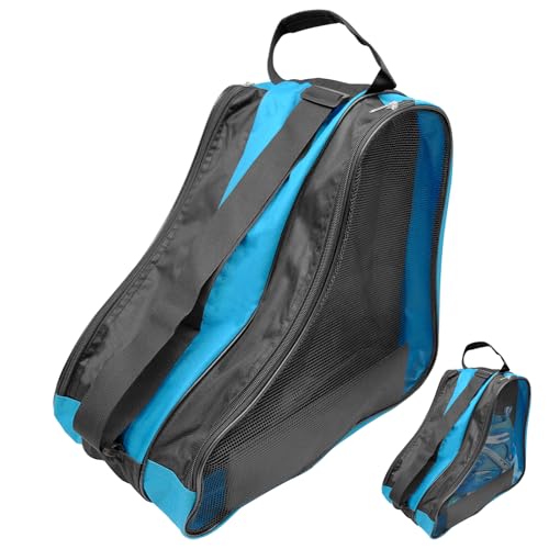 JJYHEHOT Bolsa de patinaje sobre ruedas, unisex, bolsa de transporte transpirable para patines en línea, bolsa de almacenamiento de patines de hielo de tela Oxford con correa de hombro ajustable,