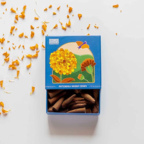 Image of Natural Incense Fragrance Lavender and Patchouli Dhoop Cones with Holder (80 pcs) | Havan for Pooja, Home & Festivals I Natural Guggal /Loban Original |Pack of 2 (40 Cones /Pack)