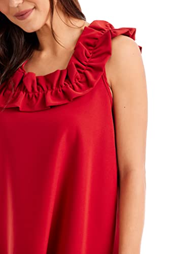 Mud Pie Women's Larkin Ruffle Dress, Red, Small