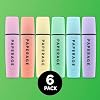 PAPERAGE Recycled Highlighters, Assorted Pastel Colors, Broad Chisel Tip Marker Pen & Highlighter Set, 6 Count