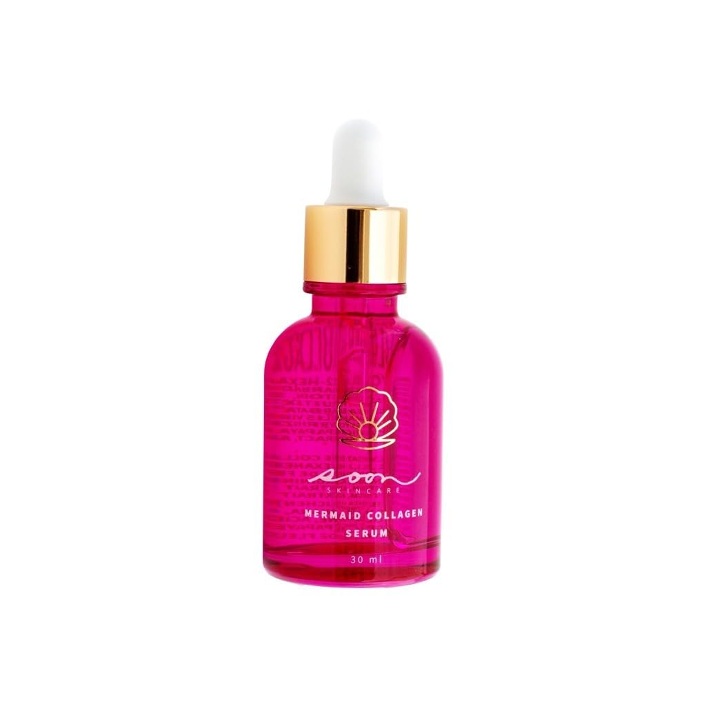 Soon Skincare Mermaid Marine Collagen Serum, Anti Aging Face Serum with Hyaluronic Acid, Korean Skin Care Collagen Serum, Rich Liquid Collagen Antioxidant Serum (30mL)