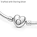 PANDORA Jewelry Bangle with Heart Clasp - Compatible Moments Charms - Sterling Silver Bracelet - Comes with Gift Box - 6.7