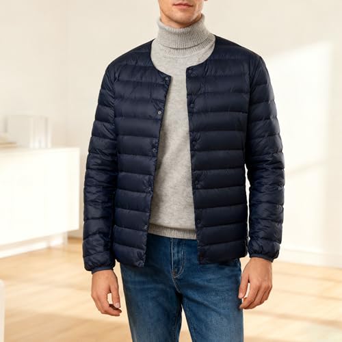 Chaqueta acolchada sin cuello para un abrigo simple y ligero 3