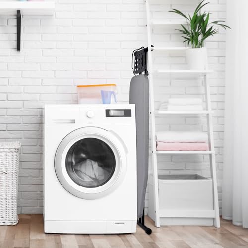Aoufottes Klappbares Bügelbrett, Ironing Board,Robustes Dampfbügelbrett mit Bügeleisenablage,mit rutschfesten Füßen, stabiles Gestell,Tischbügelbrett mit Verstellbarer Höhe, Ironing area110x34cm