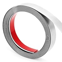 QWORK® 20mm x 5m Zierleiste Selbstklebend, Silber, Gebürstetem Edelstahl, für Kamin, Spiegelrahmen, Möbel & Dekoration