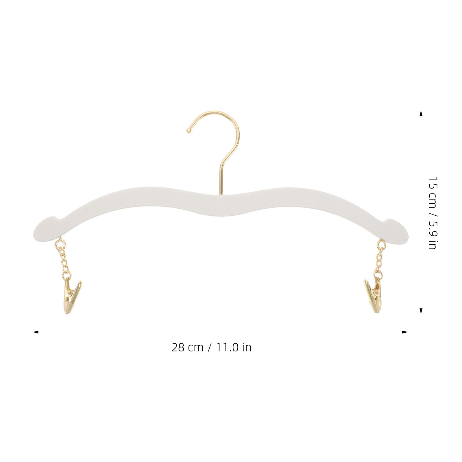 10 Perchas para lencería con Clip de Metal Dorado para Bralettes y