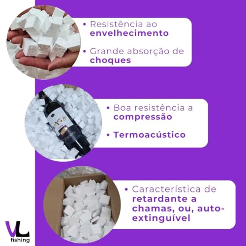 20 Litros - Isopor Cubo Quadrado Enchimento Embalagem Caixa Proteçao Eps