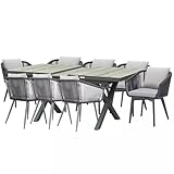 EGO INTERIORS Möbelset für 8 Personen, Garten oder Terrasse, Aluminium...