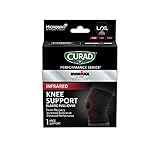 CURAD Performance Series IRONMAN Infrared Knee Support, Elastic Knee Sleeve for Pain Management, Compression Support for Recovery and Performance, Powered by CELLIANT Technology, Large/X-Large
