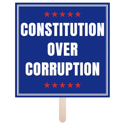 DP BOUTIQUE No Kings Protest Sign on Stick to Carry Square Coroplast Handheld Sign for Rallies & Events 1 Pack 16 Inch Outdoor Portable Display Single-Sided