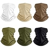 Geyoga 6 Pieces Summer UV Protection Cooling Neck Gaiter Face Clothing Neck Gaiter Mask Scarf Sunscreen Breathable Bandana (Khaki)
