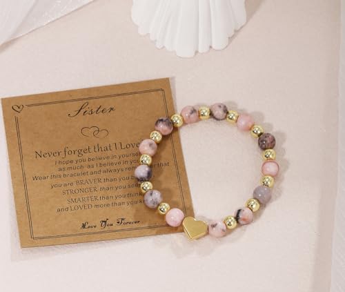 Image of Gifts for Daughter /Granddaughter /Daughter in law /Sister /Niece /Always Remember Gifts Heart charm Bracelet, Birthday Christmas Valentines Day Gifts for Women Girls (Sister), Large