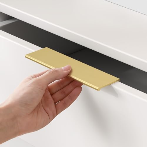 Peaha 10 Pack 5 Inch Finger Pulls for Cabinets Gold Cabinet Handles