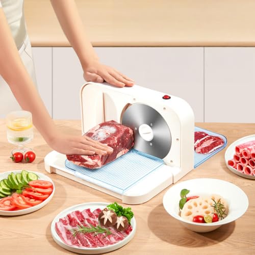 最終価格❣️業務用ミートスライサー 電動ミートスライサー 1-18mm ミナト 家庭用ミートスライサー HMS-220 (回転刃220mm/100V/ストレート