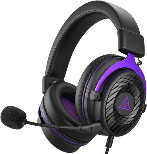 EKSA E900 PC Gaming Headset, Wired Headphones with Detachable Noise Cancelling Microphone, 3D Stereo Sound Comfortable Fit, 50mm Driver, Gaming Headphones for PS4 PS5 Xbox One Computer (Purple) EKSA E900 PC Gaming Headset, Wired Headphones with Detachable Noise Cancelling Microphone, 3D Stereo Sound Comfortable Fit, 50mm Driver, Gaming Headphones for PS4 PS5 Xbox One Computer (Purple)