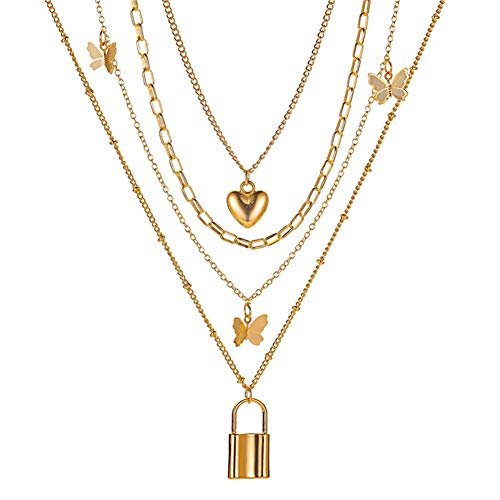Preisvergleich Produktbild hangzhoushiJacob Elsie Damenschmuck Multi-Layer-Anhänger Choker Sexy Schlüsselbein Halskette Accessoires für Damen / Frau / Freundin / Tochter(Goldene)
