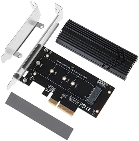 NVMe M.2 Adapter PCIe SSD to PCI-e X4 / X8 / X16 Controller Expansion Card, M.2 (NGFF) SSD Pcie Adapter Converter Card with with Aluminum Heat Sink for M.2 (M Key) NVMe SSD 2280/2260/2242/2230