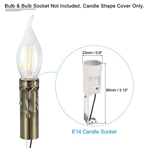 PATIKIL Candle Socket Covers, 3.9 Inch Tall Metal Chandelier Cover Sleeves Candelabra Base Sockets Fit to Most Chandeliers - Image 4