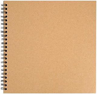 BELLE VOUS Kraft Scrapbook Photo Album (80 Pages) - 20 x 20cm / 8 x 8 Inches - Blank DIY Craft Paper Sheets - Wedding Guest & Memory Book - Handmade Anniversary & Valentines Day Present