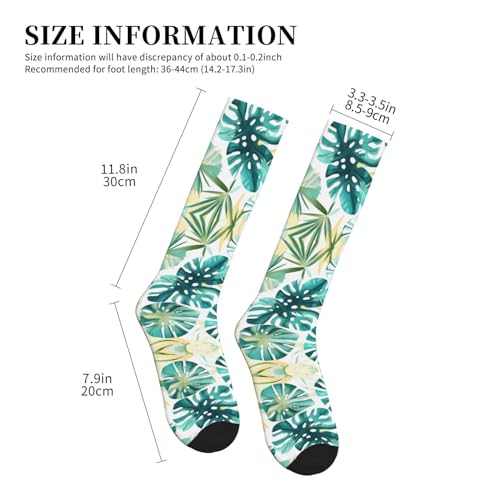 Tropical Beach Plant Theme Print, Compression Ankle Support Socks,Sports Socks,For Men Women Running Athletic4