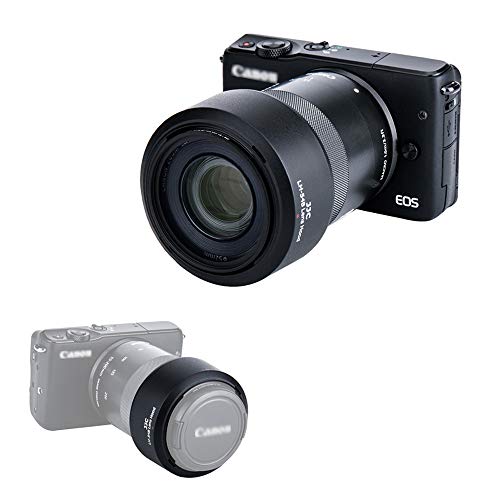 Jjc Bayonet Dedicated Lens Hood Shade For Canon Ef-M 55-200Mm F/4.5-6.3 Is Stm Lens On Canon Eos M50 M100 Mirrorless Camera, Replaces Canon Et-54B Oem Lens Hood #TOP4