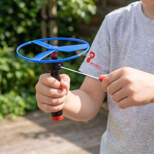Toyvian Flugscheiben-Helikopter-Spielzeug Propellerspiel Mit 3 Griffen Und 6 Bunten Propellerscheiben Flugscheiben-Untertassenwerfer Spielzeug Für Kinder Verfolgungsspiel Für