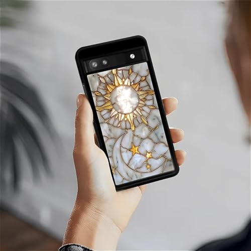 Coque Pixel 6A esthétique lune et soleil pour fille active - 4