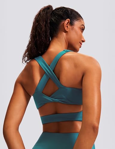 Image of Sports Bras for Women Criss-Cross Back Padded Workout Tank Tops Medium Support Crop Tops for Women