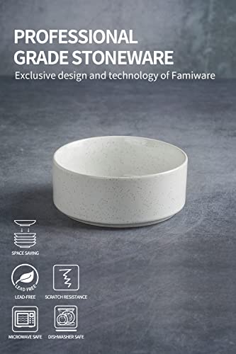 Famiware Nebula Bowls Set, 5.5" Cereal Bowl Set, 6 Pieces Bowls For Cereal, Soup, Rice, Oatmeal, White #TOP5