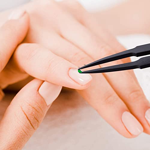 Bozony Conjunto de glitter para unhas, pedras preciosas com strass, decorações com strass, pinças e