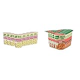 Knorr Big Pasta Snack Pot Käse-Sahne-Sauce leckeres Nudelgericht fertig in nur 5 Minuten, 8 x 92 g Becher & nack Bar Nudeln in Tomate-Mozzarella-Sauce, 8er Pack (8 x 72 g)
