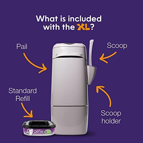 Litter Genie Pail - Cat Litter Disposal System - Cat Litter Box Disposal - Cat Litter Scoop - Cat Litter Bags - Beige, XL
