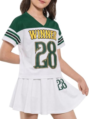 Image of PureChapter Tween Girls 2 Piece Outfits Short Sleeve Tops and Pleated Skirt Set, Cute Pleated Skirt for Girls Size 7-14