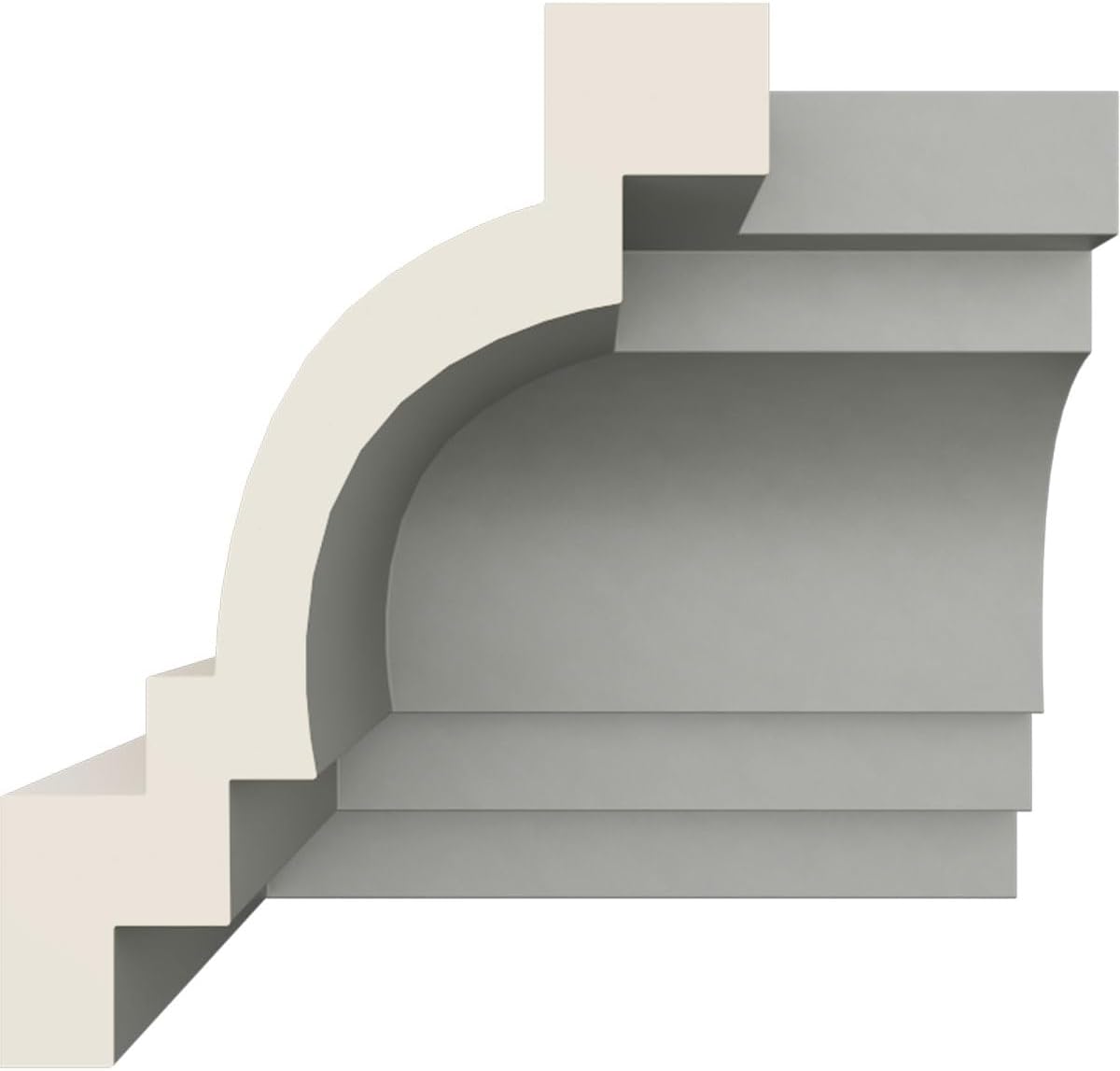 Endurathane Inside Corner for Traditional Smooth Crown Moulding, 3 3/4"P x 3 3/4"H (Matches Moulding MLD04X03X05TR), Factory Primed