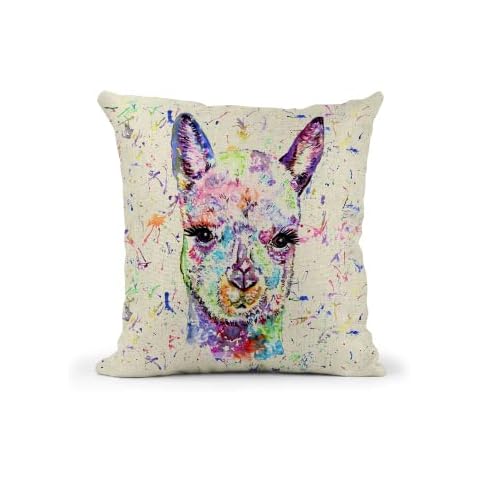 Funda de cojín de lino alpaca acuarela 40x40 cm con relleno Cover