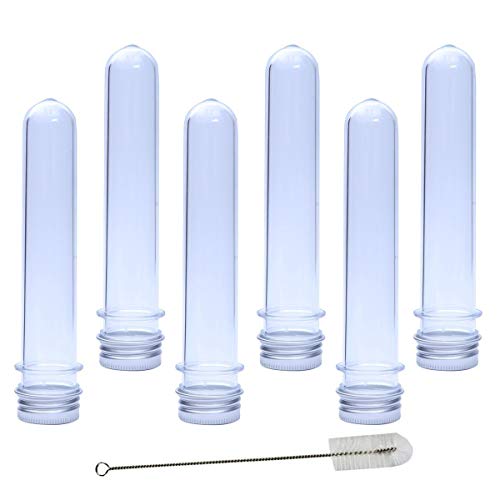JPSOR 15pcs 45ml Plastic Test Tubes with Lid and 1 Tube Brush