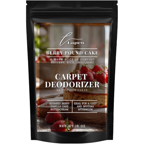 Lapew Berry Pound Cake Carpet Deodorizer Powder - Pet Safe Freshener for Vacuuming | Scented Odor Eliminator for Home | 16 oz