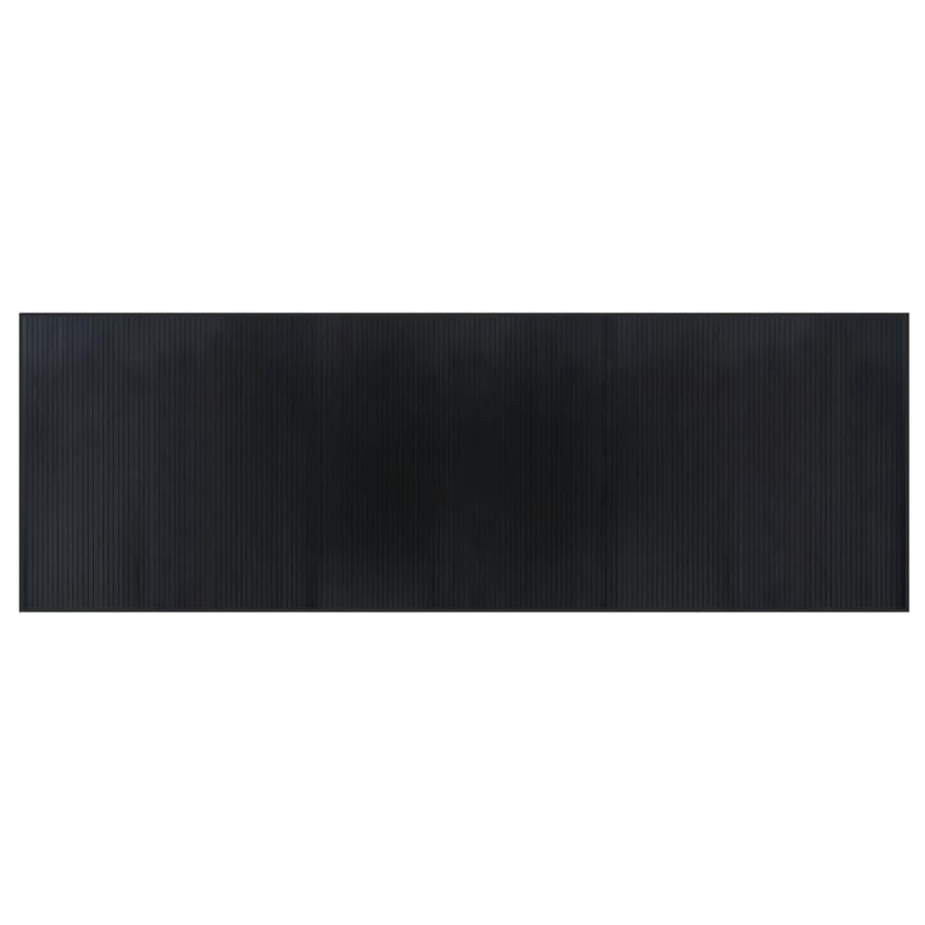 Tapis en bambou noir 100x300 cm rectangulaire pour couloir et cuisine